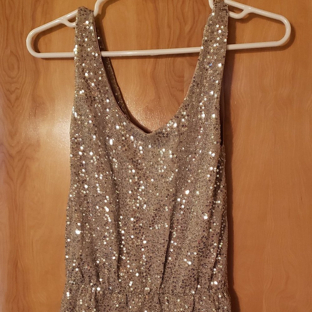 EXPRESS Sequin Silver Cocktail Dress Small